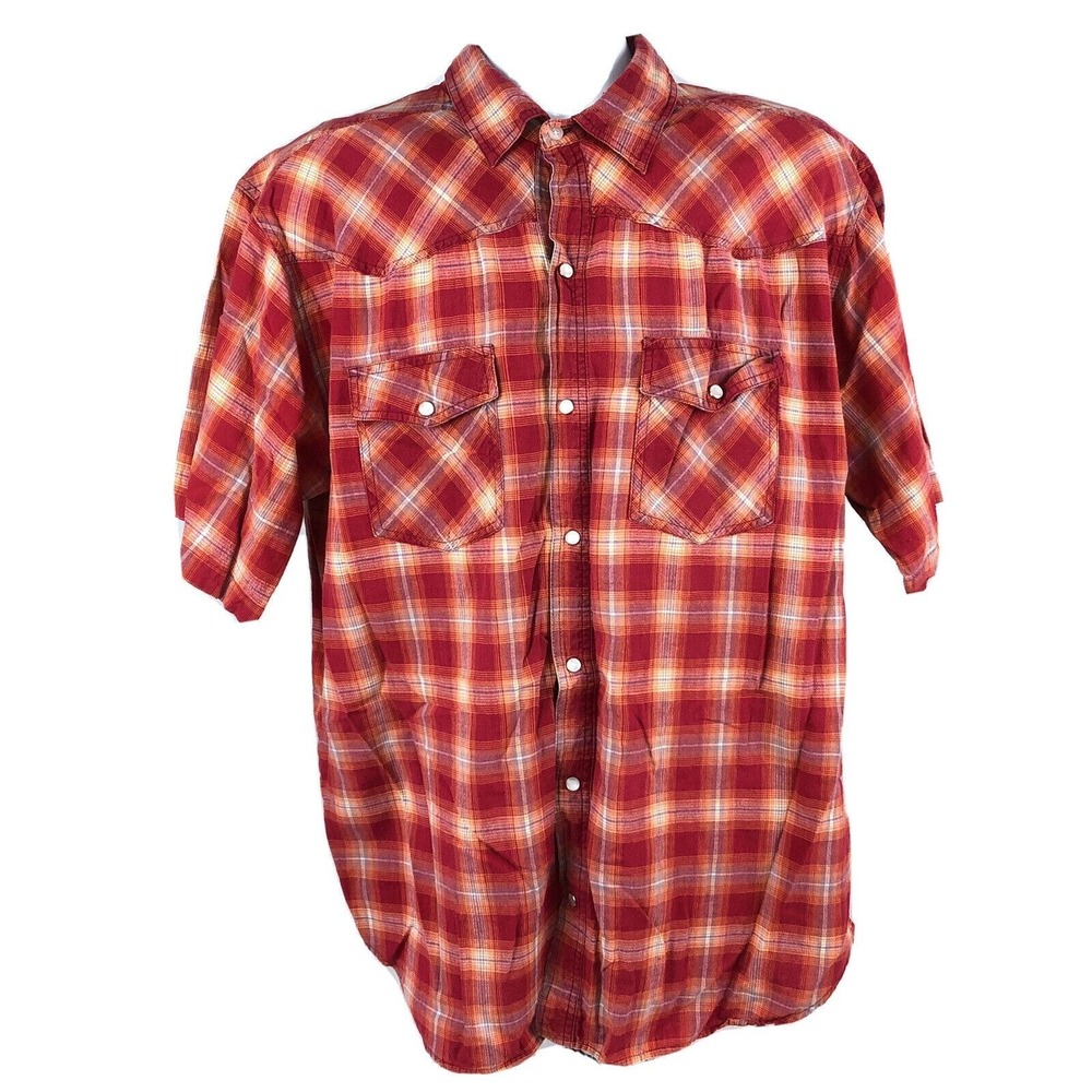 Western Trails Western Cowboy Shirt Size XXL Pearl‎ Snaps Rodeo Rancher Farm